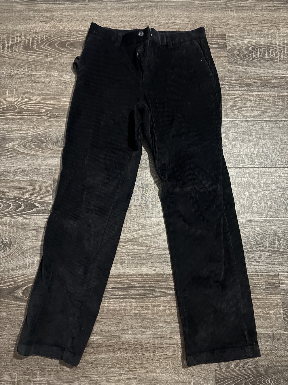 Amazon Essentials Men's Black Corduroy Pants - Straight Leg
